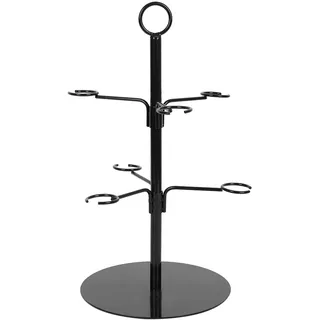 XLSBZ Getränke Tower,Cocktail-Baumständer Metall Servierbaum für Cocktails,6 Gläser Weinglashalter für Cocktail, Martini, Champagner (Schwarz 2 Etagen)