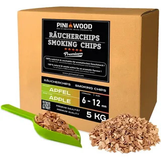 PINI 5 Kg Räucherchips Apfel 6-12 mm Smoking Chips Räucherspäne