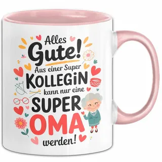 Trendation Tasse Oma Tasse Geschenkidee Beste Kollegin Oma Geschenk rosa