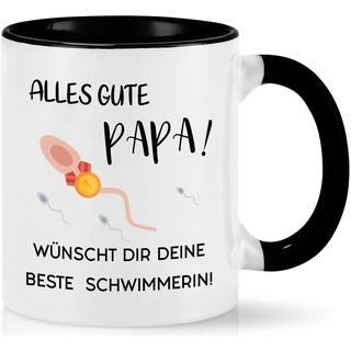 Joymaking Kaffeetasse Vatertagsgeschenk für Männer Lustig Geburtstag Geschenkidee Kaffeetasse mit Spruch - Alles Gute Papa Wünscht Dir Deine Beste Schwimmerin