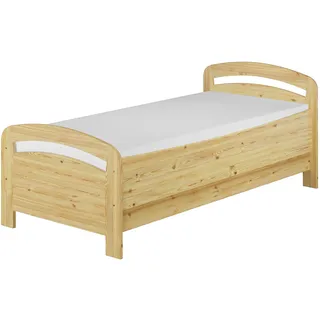 Erst-Holz®Seniorenbett 90 x 200 Kiefer Massiv mit Rollrost und Matratze
