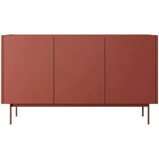 Feldmann-Wohnen Sideboard 144 x 83 x 37 cm Keramikrot / Eiche