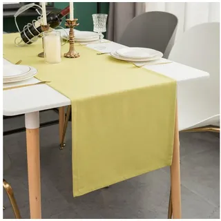 Simurq Tischläufer Modern Outdoor - Indoor Abwaschbar, (Table Runner Tischband, Pflegeleicht & fleckenabweisend Läufer) braun|grün 40 cm x 180 cm