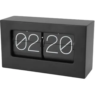 SIXRUN Retro Flip Clock mit automatischem Seitenwechsel, mechanische Tischuhr aus rostfreiem Stahl für Zuhause und Büro, elegant und praktisch