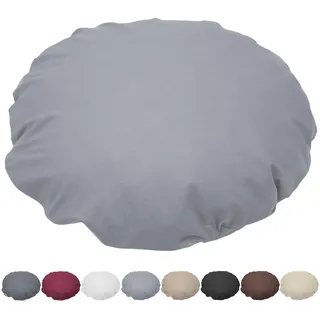 Nurtextil24 Kissen Rund 30cm Ø Durchmesser Grau Sitzkissen Dekokissen | Rundkissen 100 % Baumwolle mit Reißverschluss - Verwendung als Bodenkissen, Stuhlkissen, Sofakissen, Kopfkissen - Waschbar