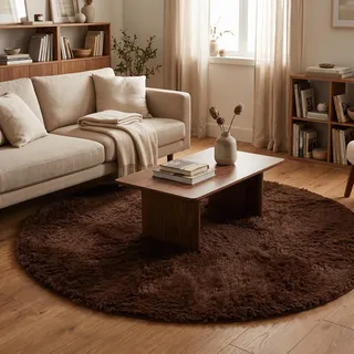 Pergamon Hochflorteppich 200 x 200 cm Braun