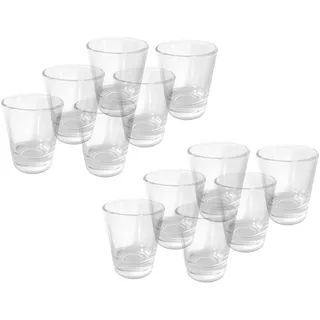 Provance 6-48 Stück Schnapsglas Shot Kurzer Shotgläser Tequila 2cl 4cl 20ml 40ml Vodkagläser Glas Standfest Verstärkter Boden Spülmaschinenfest Partygläser Getränkegläser (12)