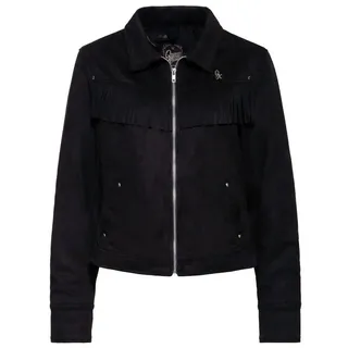 QueenKerosin Collegejacke (1-St) mit Fransen schwarz XXL