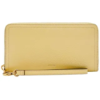 Fossil Logan RFID Zip Around Clutch Geldbörse Damen hellgelb