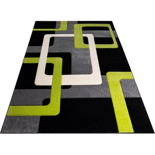 Teppich Maxim, my home, rechteckig, Höhe: 13 mm, Hoch-Tief-Effekt, Kurzflor, 3D-Design grau|grün 160 cm x 230 cm x 13 mm