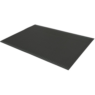 Rubber-Cal rutschfeste Bodenmatte Safe-Grip – 0,6 cm dick x 86,4 cm x 0,6 m – schwarzer Gummiläufer