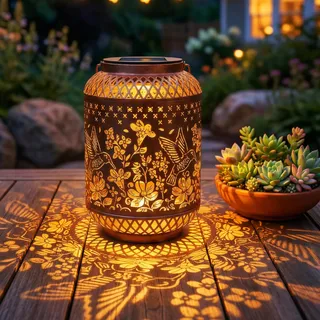 Solarlampen für Außen Garten Hängend - Kolibri Solarlampen Solarlaterne,Solar Hängeleuchte,IP65 Wasserdicht Solarlaterne für Außen Garten Deko Laterne für Outdoor Terrassen, Balkon, Hof