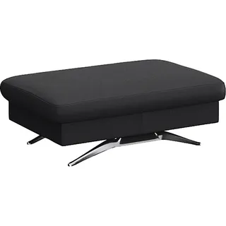 Pouf FLEXLUX "Glow Sitzhocker, Polsterhocker", schwarz (deep schwarz), B:95cm H:81cm T:65cm, Leder, Poufs, Pouf, Hocker mit Stauraum, Fuß Alu