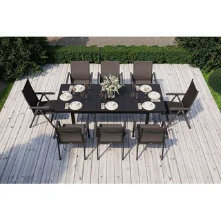 KETTLER BasicPlus Garten-Essgruppe, 8 Personen, ausziehbar, 180-240cm, Alu/Textilene