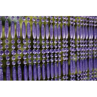 Türvorhang CASA FREJUS 4 Perlenvorhang lila, La Tenda, Ösen, transparent, 90 x 210 cm, Perlen - Länge individuell kürzbar lila 90 cm x 210 cm
