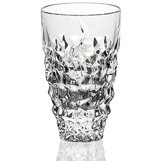 CRISTALICA Longdrinkglas Katarina Gold 300ml Saft Wasserglas Becher Bleikristall Eisbrocken