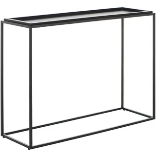 Mid.you Konsolentisch, Schwarz, Metall, Holzwerkstoff, rechteckig, Flachrohr, 38x80x110 cm, einfacher Aufbau, Wohnzimmer, Wohnzimmertische, Konsolentische