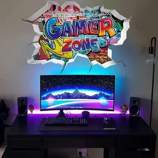 3d-gamer-wandtattoos, Wandtattoo Für Jungenzimmer, Gamer-wandtattoo