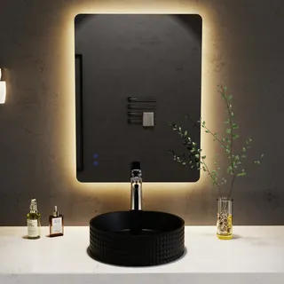 WELLTIME LED-Lichtspiegel WELLTIME "Toledo eckig, Spiegel mit LED Beleuchtung, Badspiegel", transparent, B:100cm H:60cm, Spiegel, mit Anti-Fog Beschichtung
