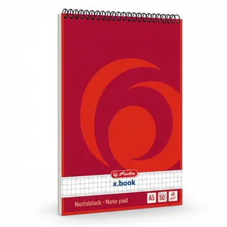 Herlitz Collegeblock x.book A5 kariert Rot