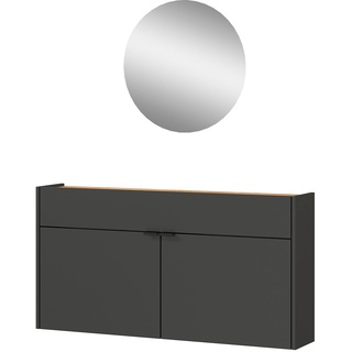 Garderoben-Set »Ameca«, (Set, 2 St.), Mehrzweckschrank und Spiegel, geringe Tiefe, ideal für schmale Flure, grau, , 49607506-0 B/H/T: 110 cm x 200 cm x 22 cm