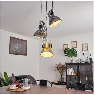 hofstein Hängeleuchte »Stio« Pendellampe,aus Stahl im Zink Used-Look, braun-Patina, schwarz, ohne Leuchtmittel, 3 flammige Vintage, Retro Hängelampe: E27 braun|schwarz