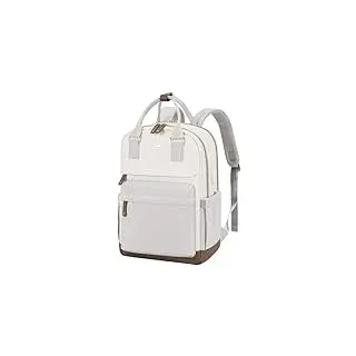 LOVEVOOK Laptop Rucksack Wasserdicht, Reiserucksack Arbeitstasche Damen Schulrucksack Mädchen Teenager, Backpack Women Laptoptasche Lehrertasche Groß 15,6 Zoll für Schule Uni Reise Arbeit Büro, Beige