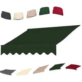 QTWLG Klemmmarkise 300cm 400cm Ersatzstoffe Einziehbare Markise Ersatz Markisenstoff Ersatzoberseite (nur Stoff), Ersatzabdeckung Für Garten Draussen Markise(Green,8x6.5ft/245x200cm)
