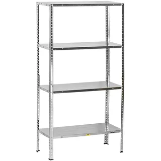 DEMA Lagerregal Metall 145x75x30 cm Silber