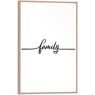 Reinders! Gerahmtes Bild SIMPLONA, Schwarz - Weiß - Braun - 20 x 30 cm - Family Schriftzug