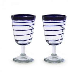 mitienda Cocktailglas »Cocktailgläser 2er Set blaue spirale«