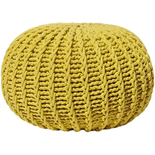 Beliani Pouf, Gelb, Textil, 1-Sitzer, Rund, 50x35x50 cm, Wohnzimmer, Hocker, Poufs