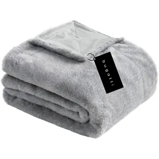 Bugatti Kuscheldecke 150 x 200 cm Grau/Silber