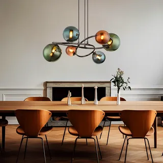 GLOBO Retro 6-flg. 65 cm rechteckig grün petrol bronze