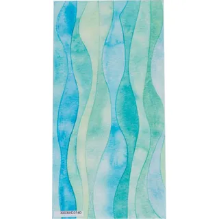 Rayher Stumpenkerze Wellen, L:20 cm blau