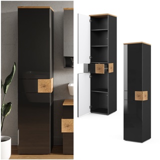 Vicco Hochschrank Badschrank Badezimmerschrank Eden 2 Türen Schublade 5 Fächer