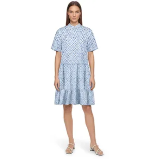 Cartoon Blusenkleid mit Muster Weiß/Hellblau 40
