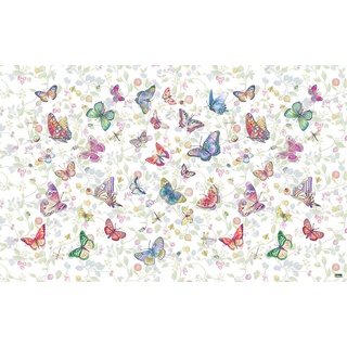 Vilber Kinder Schmetterlinge Teppich, Vinyl, bunt, 75 x 120 cm