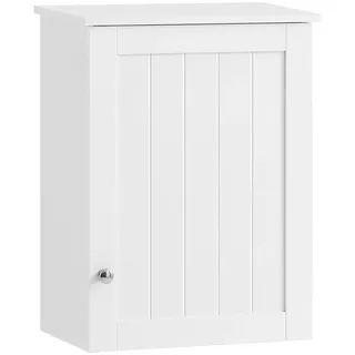 SoBuy Hängeschrank mit Tür Wandschrank Badhängeschrank Küchenschrank Medizinschrank, Weiß
