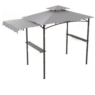 Costway Grillpavillon 3,18 x 1,53 m Grau/Schwarz