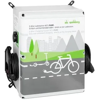 Spelsberg E-Bike Ladestation mit 4 Ladepunkten, 2x Schutzkontakt-Steckdose, 1x Shimano, 1x