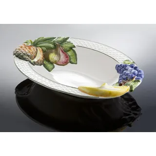 Bassano italienische Keramik große wuchtige ovale mediterrane Obstschale 48x36