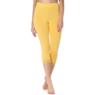 Merry Style Leggings Damen 3/4 Capri Hose MS10-290 (1-tlg) elastischer Bund gelb XS