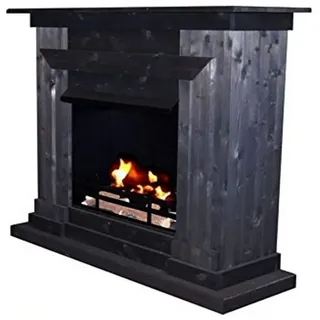 Kaminbau Mierzwa Echtfeuer-Dekokamin Berlin (Deluxe, Brenngel & Bio-Ethanol Kamin inkl. regulierbarer Brenner & Zubehör), Farbwahl, Gelkamin, Ethanolkamin, Kaminofen, Bodenkamin schwarz