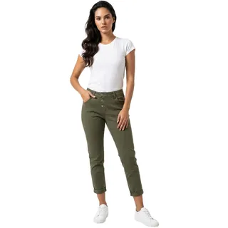 Please P78 N3N Damen Hose – Boyfriend Fit – Baumwollhose mit Stretch – Mid Waist – Nuovo Kaki - XS