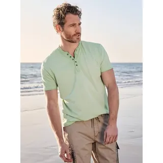 engbers Herren Henley T-Shirt Grün regular uni Knopfleiste - XL