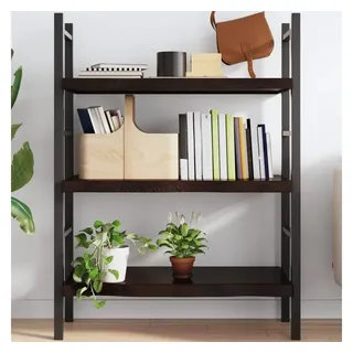 furnicato Wandregal aus massivem Eichenholz 80x60x(2-6) cm Dunkelbraun, 1-tlg., Rustikales Wandboard mit Naturkante als Ablage für das Badezimmer braun 60 cm x 6 cm x 6 cm