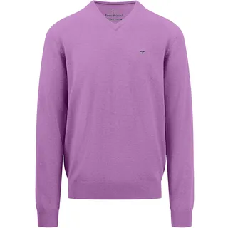 Strickpullover FYNCH-HATTON Gr. XXL, lila (dusty lavender) Herren Pullover V-Ausschnitt-Pullover mit Logo auf der Brust