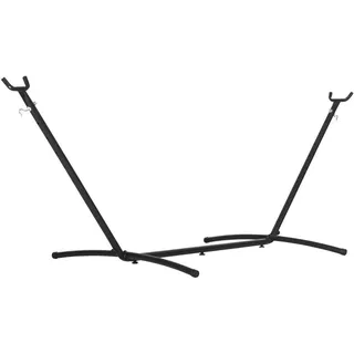 Outsunny Hängemattengestell,, Schwarz, Metall, 117x110x286 cm, Gartenmöbel, Hängematten
