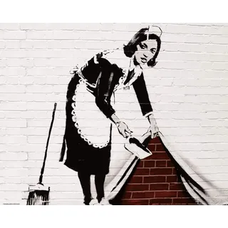 1art1 Banksy Poster Zimmermädchen, Untergekehrt Plakat | Bild 50x40 cm